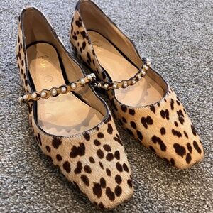 Boden Pearl Strap Ballerina Flats - Cheetah
